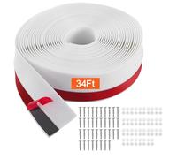 VEVOR Joint de porte de garage, 10 m, joint d'étanchéité supérieur et latéral pour porte de garage, bande de moulage universelle, résistants aux intempéries en TPE avec support adhésif et vis, blanc