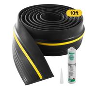 VEVOR Joint de porte de garage, 3 m, seuil d'étanchéité universel pour bas de porte de garage, bande résistante aux intempéries, avec adhésif, remplacement de coupe-froid en PVC épais amélioré, noir