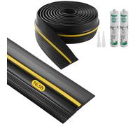VEVOR Joint de porte de garage, 5 m, seuil d'étanchéité universel pour bas de porte de garage, bande résistante aux intempéries, avec adhésif, remplacement de coupe-froid en PVC épais amélioré, noir
