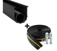 VEVOR Kit de joints de seuil pour bas de porte de garage universel 6 m PVC noir