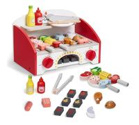 VEVOR Ensemble de jouet BBQ pour enfant en bois feu de carbone réaliste 26 PCS