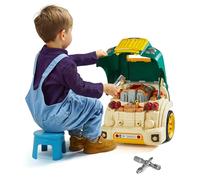 VEVOR Jouet Moteur de Camion, 60 Accessoires, Jouet Mécanicien Camion Enfant avec Lumières, Sons, Volant, Kit Jeu Imitation Mécanicien Réparation Atelier Automobile pour Enfants 3 Ans et Plus, Vert