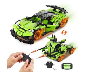 VEVOR Jouets de Construction STEM 2 en 1, Kit de Construction Voiture RC Robot Télécommandé, 461 Pièces, Contrôle par APP, Cadeau pour Enfants, Garçons, Filles, Âgés de 6 7 8 9 10 11 12 Ans et Plus