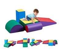 VEVOR Jouets d'escalade, 5 pièces, blocs d'escalade en mousse pour tout-petits de 6 mois à 3 ans, en cuir PU, jeu d'activités d'escalade intérieur pour ramper, grimper et glisser, facile à nettoyer