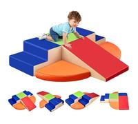 VEVOR Jouets d'escalade, 6 pièces, blocs d'escalade en mousse pour tout-petits de 6 mois à 3 ans, en cuir PU, jeu d'activités d'escalade intérieur pour ramper, grimper et glisser, facile à nettoyer