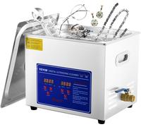 VEVOR JPS-40A Nettoyeur à ultrasons 10L Nettoyeur à ultrasons Nettoyeur à ultrasons en acier inoxydable avec affichage numérique