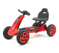 VEVOR Kart à Pédales Enfants 3-8 Ans, Kart Tout-terrain à 4 Roues, avec Siège Réglable, Grandes Roues Antidérapantes, Jouet Voiture de Course d'Extérieur, Véhicule à Pédales pour Garçons Filles, Rouge