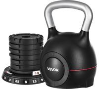 VEVOR Kettlebell réglable, 7 niveaux de poids (1,5/3/4,5/6/7,5/9 kg), haltère en ABS + aluminium coulé sous pression pour l'entraînement des poignées, entraînement de tout le corps