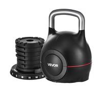 VEVOR Kettlebell Réglable avec 7 Niveaux de Poids 2/5/8/11/14/17/20 kg, Poids de Musculation avec Poignée en Aluminium Moulé sous Pression et Matériau ABS, pour Entraînement de Préhension Fitness