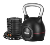VEVOR Kettlebell réglable 7 niveaux 2/5/8/11/14/17/20 kg – Poignée en aluminium moulée, ABS
