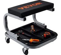 VEVOR KFZ Werkstatt Rollbrett Werkstattliege, Montageliege Werkstatthocker 36 x 36 x 36 cm Montagerollbrett mit 36 x 18 x 4 cm Sitz, Stahl + PU Werkstatthocker BIS 113 kg Belastbar Reparierte Hocker