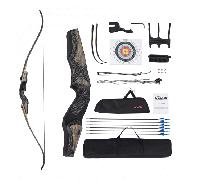 VEVOR Kit arc recourbé et flèches, démontables en bois 1524 mm, ensemble tir à l'arc recourbé ergonomique pour droitier, pour entraînement à la cible en extérieur, chasse, débutant à avancé, 13,61 kg
