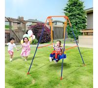 VEVOR Kit Balançoire de Jardin 3-en-1, Portique Balançoire avec 4 Sacs de Sable, Capacité de Charge 90 kg, Support en Métal Pliable, Facile à Assembler pour Enfants, Arrière-Cour Intérieur Extérieur