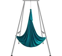VEVOR Kit Balançoire de Yoga Aérien et Hamac, Support de Yoga Professionnel 295 cm de Hauteur, Hamac de 6 m, Capacité de Charge Maximale de 250 kg, pour Fitness Musculation Pilates Gym Maison Vert