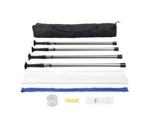 VEVOR Kit Barrière Anti-Poussière 10 x 4 m avec Perches Télescopiques 0,9-3 m Écran Anti-Poussière en PE avec Fermeture Éclair Magnétique Sac pour Rénovation Construction Chantier Décoration Intérieur