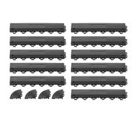 VEVOR Kit Bordures de Finition pour Dalle de Sol Clipsable, 11 PCS, Rampe de Transition pour Sol de Garage, Modulaire et Emboîtable en PP, pour Zones Humides, Compatible avec Tapis de Drainage