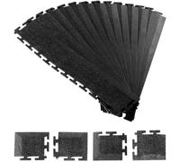 VEVOR Kit Bordures pour Dalles de Sol Garage, 12 Bords 4 Coins, Modulaires et Emboîtables, en PVC, Antidérapantes, Compatibles Uniquement avec Dalles de Sol de Garage Emboîtables 4 Côtés VEVOR, Noir