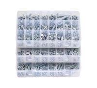 VEVOR Kit Boulons et Écrous, 2250 PCS, Vis de Machine et Rondelles Plates, Métriques et Impériaux, Acier Allié, Tailles M3/M4/M5/M6/M8, pour Assemblage d'Équipements et de Véhicules, Blanc Galvanisé