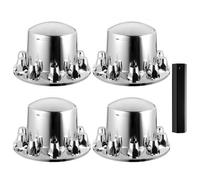 VEVOR Kit Cache Moyeu Arrière 4PCs, Capuchon de Moyeu Dôme pour Semi-remorque, Cache Écrous de Roue en ABS Galvanisés Résistants à la Rouille, Ajustement Universel, Outil d'Installation Inclus