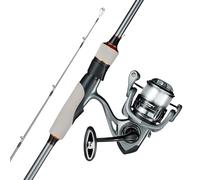 VEVOR Kit Canne et Moulinet Compact, Ensemble de Pêche pour Pêcheurs Droitiers et Gauchers, Canne 1,98 m en 2 Parties en Fibre de Verre et Fibre de Carbone IM6, Enrouleur 6+1 Roulements à Billes