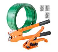 VEVOR Kit Cerclage Feuillard PET 304,8 m Kit Cerclage Palette Manuel avec Outil et Tendeur pour Emballage, Entrepôts, Déménagement, Stockage et Transport de Marchandises, avec 300 Scellés en Métal