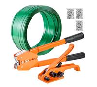 VEVOR Kit Cerclage Feuillard PET 304,8 m Kit Cerclage Palette Manuel avec Outil et Tendeur pour Emballage, Entrepôts, Déménagement, Stockage et Transport de Marchandises, avec 300 Scellés en Métal