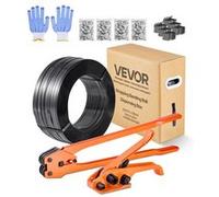 VEVOR Kit Cerclage Feuillard PET 610 m Kit Cerclage Palette avec Outil et Tendeur pour Emballage Entrepôts Déménagement Stockage Transport Marchandises, 600 Scellés Métalliques, 200 Protections Angle