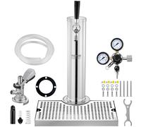 VEVOR Kit colonne à bière – Tireuse en acier inoxydable avec régulateur double jauge W21,8