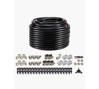 VEVOR Kit Conduite de Compresseur d'Air, 60,96 m x 19,05 mm, Système de Tuyauterie d'Air Comprimé en PEHD Aluminium, Étanche, Facile à Installer, Kit Tubes d'Air Comprimé pour Garages, Ateliers, Noir