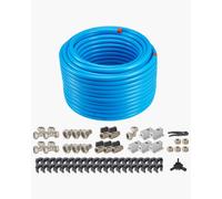VEVOR Kit Conduite de Compresseur d'Air, 60,96 m x 19,05 mm, Système de Tuyauterie d'Air Comprimé en PEHD Aluminium, Étanche, Facile à Installer, Kit Tubes d'Air Comprimé pour Garages, Ateliers, Bleu