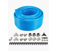VEVOR Kit Conduite de Compresseur d'Air, 91,44 m x 19,05 mm, Système de Tuyauterie d'Air Comprimé en PEHD Aluminium, Étanche, Facile à Installer, Kit Tubes d'Air Comprimé pour Garages, Ateliers, Bleu