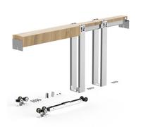 VEVOR Kit Contre-châssis Porte Coulissante 711,2mm Montants en Acier, Système à Galandage pour Intérieur, Fermeture Amortie Deux Sens, Coulissement Silencieux, Largeur Réglable, Installation Encastrée