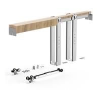 VEVOR Kit Contre-châssis Porte Coulissante 914,4mm Montants en Acier, Système à Galandage pour Intérieur, Fermeture Amortie Deux Sens, Coulissement Silencieux, Largeur Réglable, Installation Encastrée