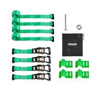 VEVOR Kit d’Arrimage de Roues de Type Cale, Sangles à Cliquet avec Boucle et Crochet en E, Capacité de Charge 662 kg, Résistance à la Rupture 1986,73 kg, Sangle d’Arrimage pour Moto VTT UTV Remorque