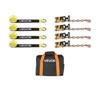 VEVOR Kit d’Arrimage de Roues de Type Pneu, Sangles à Cliquet avec Crochet Robuste, Charge 1512 kg, Résistance à la Rupture 4540 kg, Sangle d’Arrimage pour VTT Moto Camion SUV Remorque, Jaune