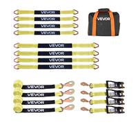 VEVOR Kit d’Arrimage de Roues, Sangles à Cliquet de Type Essieu, Capacité de Charge de 1512 kg, Résistance à la Rupture de 4540 kg, Sangle d’Arrimage pour VTT UTV Camion SUV Remorque Pick-up, Jaune