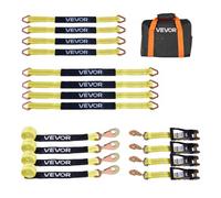 VEVOR Kit d’Arrimage de Roues, Sangles à Cliquet de Type Essieu, Capacité de Charge de 1512 kg, Résistance à la Rupture de 4540 kg, Sangle d’Arrimage pour VTT UTV Camion SUV Remorque Pick-up, Jaune