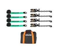 VEVOR Kit d’Arrimage de Roues, Sangles à Cliquet de Type Pneu avec Crochet Robuste, Capacité de Charge 1512 kg, Résistance à la Rupture 4540 kg, Sangle d’Arrimage pour VTT Moto Camion SUV Remorque