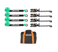 VEVOR Kit d’Arrimage de Roues, Sangles à Cliquet de Type Pneu avec Crochet Robuste, Capacité de Charge 1512 kg, Résistance à la Rupture 4540 kg, Sangle d’Arrimage pour Moto Camion SUV Remorque, Vert
