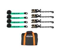 VEVOR Kit d’Arrimage de Roues, Sangles à Cliquet de Type Pneu avec Crochet Robuste, Capacité de Charge 1512 kg, Résistance à la Rupture 4540 kg, Sangle d’Arrimage pour VTT Moto Camion SUV Remorque