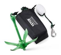 VEVOR Kit d'Ancrage pour Kayak 1,5 kg, Ancre pour Planche à Pagaie avec Corde 8 m et Bouée, Ancre Pliable pour Petit Bateau avec Sac et Mousqueton, Accessoires pour Kayaks, Petits Bateaux, Canoës