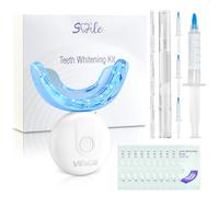 VEVOR Kit de Blanchiment Dentaire avec 32 Lumières Accélératrices LED, Bandes Blanchissantes, Stylos, Seringue de Gel et Plateau en U, Portable et sans Fil, Élimine les Taches Tenaces des Dents