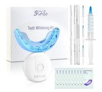 VEVOR Kit de Blanchiment Dentaire avec 32 Lumières Accélératrices LED, Bandes Blanchissantes, Stylos, Seringue de Gel et Plateau en U, Portable et sans Fil, Élimine les Taches Tenaces des Dents
