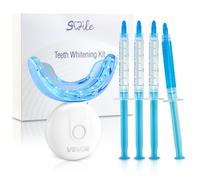 VEVOR Kit de Blanchiment Dentaire avec 32 Lumières Accélératrices LED, Seringue de Gel, Gel Désensibilisant et Plateau en U, Blanchiment des Dents Portable sans Fil, Élimine les Taches Tenaces