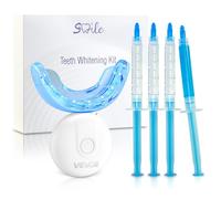 VEVOR Kit de Blanchiment Dentaire avec 32 Lumières Accélératrices LED, Seringue de Gel, Gel Désensibilisant et Plateau en U, Blanchiment des Dents Portable sans Fil, Élimine les Taches Tenaces