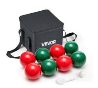 VEVOR Kit de Bocce Jeu de Pétanque 8 Boules en Résine 107 mm 2 Couleurs Plage