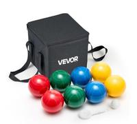 VEVOR Kit de Bocce Jeu de Pétanque 8 Boules en Résine 107 mm 4 Couleurs Plage