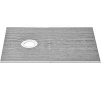 VEVOR Kit de bord de douche, 1524 x 965 x 28 mm, grand kit de receveur de douche avec évacuation décalée de 16,5 cm, kit d'installation de douche léger en EPS avec 2 chiffons étanches, barres d'inclin