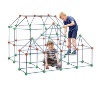 VEVOR Kit de Construction de Fort pour Enfants, 180 pièces, Jouets de Construction STEM pour Enfants de 4 5 6 7 8 Ans et Plus, Jeu de Construction de Tente intérieur extérieur, 120 tiges et 60 balles