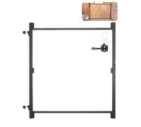 VEVOR Kit de Construction de Portail, pour Ouvertures 1524-2438 mm Large, kit Cadre de Portail Complet Anti-affaissement réglable, 1651 mm Haut, avec verrou à loquet, pour clôture en Bois, Fer, Noir